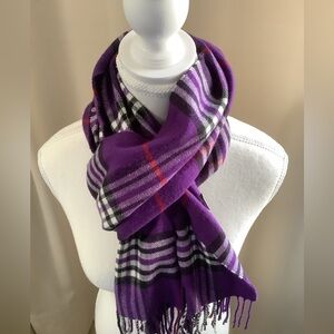 Cashmere Feel Purple Plaid Women's Scarf